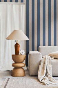 Tapeta na zeď ANNA and ANDREA, proužky modrá