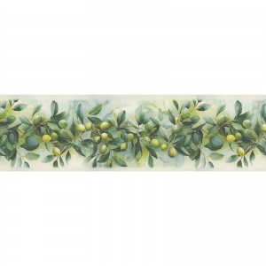 Vlies bordura A.S. Création Olivy zelená, 5,00 × 0,13 m