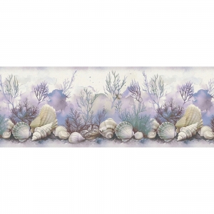 Vliesová bordura SK-Borten – motiv mořských mušlí a korálů