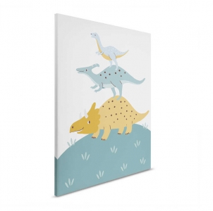 Dětský obraz na plátně Lilly & Luis – Dinosauři 30 x 40 cm