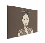 Moderní figurální obraz na plátně Walls by Patel 2 v hnědých a šedých tónech.