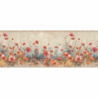 Dekorační Bordura – Pastelové máky v teplých tónech