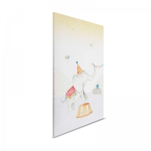 Dětský obraz na plátně Lilly and Luis Slon v cirkusu